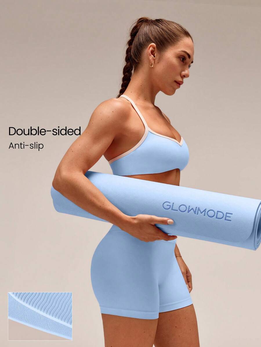 GLOWMODE 1 Pack GlowBase Dual-Grip Double-Sided Anti-Slip Water Resistant TPE Yoga Mat 6mm Thick Yoga Pilates Studio Gym Daily Active Wear - Blue - View 1