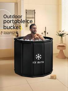 1PC Portable Ice Bath Tub For Adults Athletes Post Workout Cold Plunge Soaking Bucket Thickened Hot Water Relaxation Bathtub No Inflation No Installation Foldable Easy Storage For Indoor Outdoor Use - one size fits all - View 5
