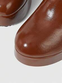 ROMWE Fairycore High Heel High Water Platform Western Women's Boots - Camel - View 6