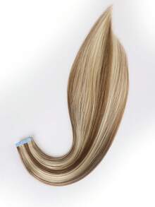 20pcs 50g Tape In Hair Extension, 100% Real Remy Human Hair Extension For Salon Silky Seamless Invisible Skin Weft Tape Ins,  For Thinning Hair Woman Natural Look  Can Be Reused ,For Fine Or Thin Hair ,Add Volume Halloween Costumes,Highlight 10P613# - S10/613 - View 7