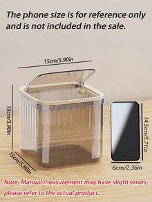 Cute Square Mini Transparent Desktop Trash Can High‑Appearance Small Paper Basket Household Waste Bin For Dorm Living Room Bedroom Compact Desk Garbage Holder Practical Dorm Desktop Daily Household Waste Accessory - multicolor - View 4