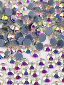 DMC Round SS6- SS50 2mm-10mm Clear And Crystal AB High Quality Hotfix Stones Hot Fix Rhinestone Glitter Flatback Crystal Strass Iron On Rhinestones For Garment Sewing & Fabric Dress Bag Shoes Decorations - Black and White - View 14