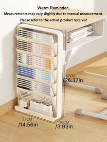 Mobile Bookshelf, Multi-Tier Floor Gap Storage Rack, Large Capacity Book Holder, Desktop Book Organizer For Student Classroom Desk - Multicolor - View 2