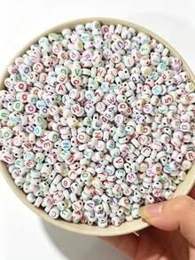 1000pcs Acrylic Letter Beads - A To Z Letter Charms, Suitable For DIY Bracelets, Necklaces, Keychains And Jewelry Making Supplies - Multicolor - View 7