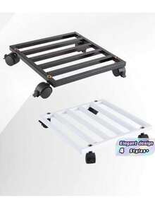Heavy-Duty Metal Cart, Non-Slip Wheels With Lockable Mechanism, Sturdy Square Shelves - Multi-Purpose Cart For Indoor And Outdoor Use With Locking Mechanism, Suitable For Home, Garden - Multicolor - View 1