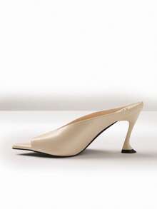 MUSEYN White Point Open Toe Heels Fall Autumn Winter - White - View 5
