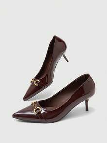 CUCCOO BIZCHIC Women's Elegant Kitten Heel Pumps, Versatile All-Season Commuter Shoes, Suitable For Office, Vacation And Outdoor Wear - Coffee Brown - View 8