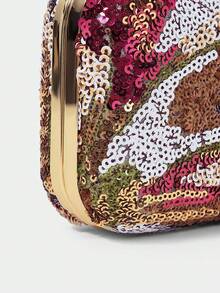 SHECARRY Ladies Fashionable Elegant Simple Classic Colorful Flowers Plants Sequins Dinner Bag, Clutch Bag, Party Dating Banquet Afternoon Tea Wedding - Multicolor - View 7