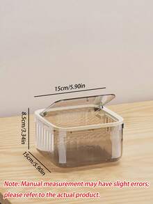 Cute Square Mini Transparent Desktop Trash Can High‑Appearance Small Paper Basket Household Waste Bin For Dorm Living Room Bedroom Compact Desk Garbage Holder Practical Dorm Desktop Daily Household Waste Accessory - multicolor - View 15