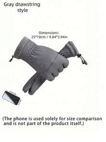 1 Pair Winter Outdoor Ski Gloves, Unisex Fleece Lined Windproof Warm Non-Slip Touch Screen Gloves For Driving And Cycling - Multicolor - View 10