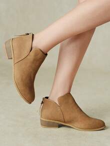 Styleloop Women's Ankle Boots And Ankle Boots, Slip-On Elastic Boots, Brown Pointed Toe Street Knight Boots - Brown 0034 - View 12