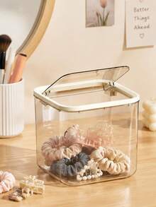 Cute Square Mini Transparent Desktop Trash Can High‑Appearance Small Paper Basket Household Waste Bin For Dorm Living Room Bedroom Compact Desk Garbage Holder Practical Dorm Desktop Daily Household Waste Accessory - multicolor - View 9