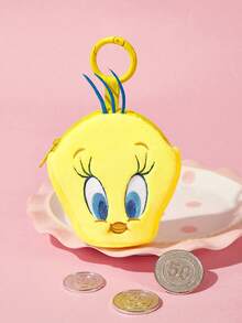 LOONEY TUNES X SHEIN 1Pc Cute Design, Can Store Cards, Coins, Lipstick, Etc., Can Be Hung On The Bag - Yellow - View 1
