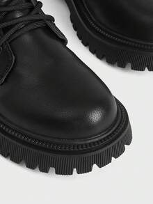 Sugerpunk Dark Rock Punk Goth Boots Lace-Up Rider Boots Low Heel Side Zipper Motorcycle Boots Ladies Boots And Boots Fall Shoes - Black/Medium Cylinder - View 9