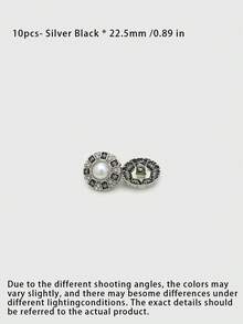 1 Pack 10 Pcs High End Hollow Rope‑Threading Metal Buttons Pearl Rhinestone Inlaid Elegant Decorative Fasteners For Fur Coats Sweaters Suits Outerwear Hand‑Sewn Clothing Sewing Accessories - 10pcs - View 15