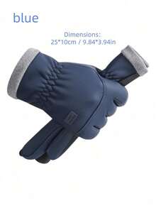 1 Pair Winter Outdoor Ski Gloves, Unisex Fleece Lined Windproof Warm Non-Slip Touch Screen Gloves For Driving And Cycling - Multicolor - View 13