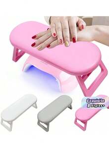 1pc Foldable Nail Arm Rest, Heightened Manicure Hand Pillow, Portable Nail Hand Support For Nail Lamp, Professional Salon Wrist Cushion - Multicolor - View 1