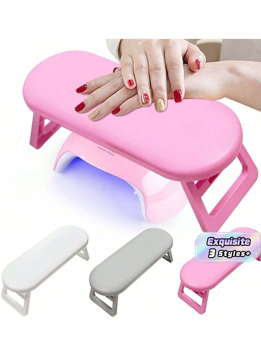 1pc Foldable Nail Arm Rest, Heightened Manicure Hand Pillow, Portable Nail Hand Support For Nail Lamp, Professional Salon Wrist Cushion - Multicolor - View 1