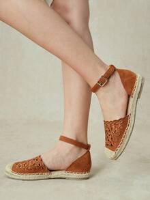 Styleloop Ladies, Straw Rope, Buckles, Flat Shoes. Fall Shoes - Light brown - View 9