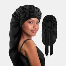 Dealstrict 1pc Women's Satin Sleep Cap, Soft Elastic Band, Silk Sleep Cap, Satin Sleep Cap Sleep Bonnet, Anti-Frizz - A - View 1
