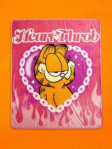 GARFIELD | Joivida 1pc Cartoon Flannel Thick Blanket - Soft, Warm & Anti-Shedding, Y2K Cute Pajama Style, Multiple Sizes Available, Suitable For Sofa, Bed & Napping - Garfield Pink - View 6