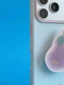 ShellaStory 蔬菜水果攤手機殼，適用於 Apple 17pm 與 18 Pro，亮面質感，清新配色拼接，軟殼，時尚獨特創意，幾何極簡小眾風 - 晴藍 - 查看 3