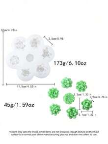 1PC 3D Peony Rose Marigold Silicone Mold For DIY Candle Plaster Fountain Decoration Valentine Gift Craft Making Tool - White - View 10