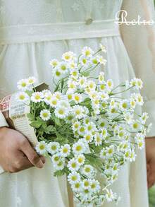 Rangkaian Bunga Daisy Chamomile Tiruan Gaya Kering, Tersedia Paket 6 atau 12 Buah (Opsional), Buket Genggam untuk Dekorasi Ruang Tamu, Pesta, dan Fotografi - Chamomile - View 5