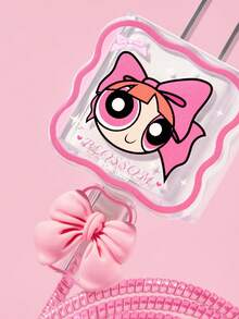 THE POWERPUFF GIRLS X SHEIN Pelindung Kabel Data, Cocok untuk Charger , Set 4 Buah Pelindung Kabel Ponsel, Pelindung Charger (Tidak Termasuk Kabel Data) - Berwarna merah muda - View 4