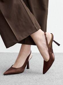 CUCCOO BIZCHIC Women's Pointed Toe Fashion High Heel Pumps Spring Shoes Spring Break Easter For Christmas Spring Shoes - Deep coffee 1 - View 3