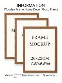 SURELIFE 1/3pcs  MDF Wood Frame For Bedroom Living Room Home Decoration Photo Frames Wall Art Pictures Frame For Tabletop And Wall Mounting Canvas Photo Painting Wood Frame - Wood color - View 15
