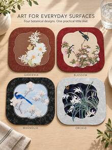 Haus Hana Diatomite Water‑Absorbent Table Mat, Quick‑Drying Tea Coaster Tea Mat, Heat‑Insulating Drainage Pad For Tea Cup & Tableware - Multicolor - View 2
