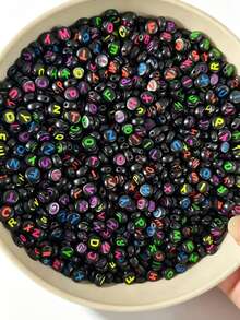 1000pcs Acrylic Letter Beads - A To Z Letter Charms, Suitable For DIY Bracelets, Necklaces, Keychains And Jewelry Making Supplies - Multicolor - View 6