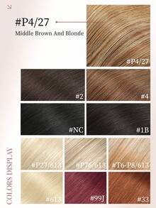 8PCS With 16 Clips Straight Clip In Hair Extensions 100% Real Human Hair Color P4/27# Medium Brown Highlights Honey Blonde 12-18 Inch Double Weft Invisible Clip Hair Extensions Remy Natural Human Hair For Women Girl Daily Full Head Use - SP4/27 - View 7