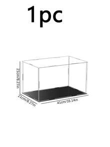 High‑Definition Display Case With Black Base For Collection, Assemble‑Type Transparent Acrylic Box As An Alternative To Glass Boxes. Suitable For Displaying Figures, Dolls And Ornaments, Home Storage And Organization, As Well As Gift Packaging Boxes. - Black 1 - View 14