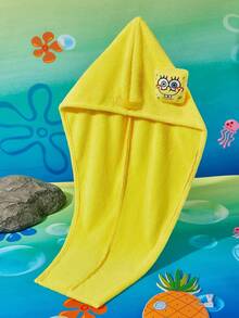 SpongeBob SquarePants | SHEIN 1件裝卡通乾髮帽，適合不同髮量，家用浴室裝飾 - 彩色 - 查看 7