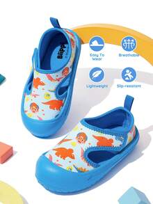 Blippi X SHEIN A Pair Of Children's Baotou Sandals, Anti-Collision Toe Design, Non-Slip, Wear-Resistant And Breathable Beach Sandals - Blue - View 1
