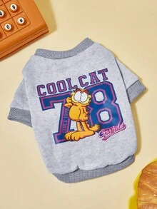 GARFIELD | PETSIN 1pc Printed Pet Sweater With Cat And Number 78 Plus Letters, Soft And Comfortable Warm Pet Clothing - Multicolor - View 1