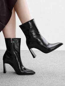 CUCCOO BIZCHIC Classic Western-Style Women's Low-Heeled Platform Boots, Suitable For Daily And Festive Occasions In Autumn And Winter - Classic Black - View 4