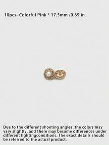1 Pack 10 Pcs High End Hollow Rope‑Threading Metal Buttons Pearl Rhinestone Inlaid Elegant Decorative Fasteners For Fur Coats Sweaters Suits Outerwear Hand‑Sewn Clothing Sewing Accessories - 10pcs - View 11