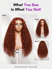 ALL READY WIG 紅棕色水波紋假髮 Bye-Bye Slip 7*5 蕾絲封口 無膠黏 亮麗流暢波浪 度假風 預剪預拔預漂 透明蕾絲 分線靈活 抽繩可調 適合所有頭圍 100% 真人髮 初學者友善 - S33 - 查看 5