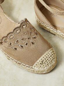 Styleloop Ladies, Straw Rope, Buckles, Flat Shoes. Fall Shoes - Khaki - View 9