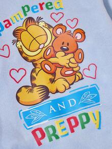 GARFIELD | PETSIN 1pc Kitten Holding Teddy Bear Doll, Printed Pet Sweater With Heart And Letters, Soft And Comfortable Warm Pet Clothing - Multicolor - View 3