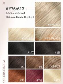 4PCS With 8 Clips Straight Clip In Hair Extensions 100% Real Human Hair Color P76/613# Medium Brown Highlighted Light Blonde 12-18 Inch Double Weft Invisiable Clip Hair Extensions Remy Natural Human Hair For Women Girl Daily Full Head Use - SP76/613 - View 6