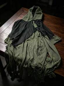 1件標準網格輕量破舊死神披風 Cosplay道具 紅黑配色 萬聖節派對服裝 成人裝扮 化妝舞會裝飾 - 多色 - 查看 4