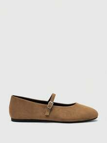 CUCCOO BIZCHIC Round Toe Women's Shoes, Low Vamp Comfortable Solid Color Flats, Suitable For Leisure Commuting And Versatile Vacation - Brown - View 7