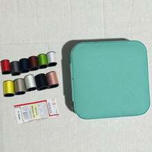 1-Piece Mini Travel Sewing Set, Artificial Leather Sewing Bag, Beginner's Small Sewing Tool Kit, Zippered Cross Stitch Storage Box (The Box Can Also Be Used As A Jewelry Storage Box After Use) - A Complete DIY Handmade - Multicolor - View 13
