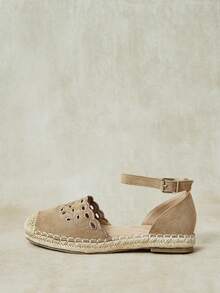 Styleloop Ladies, Straw Rope, Buckles, Flat Shoes. Fall Shoes - Khaki - View 3