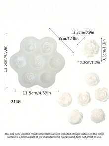 1PC 3D Peony Rose Marigold Silicone Mold For DIY Candle Plaster Fountain Decoration Valentine Gift Craft Making Tool - White - View 11