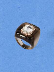 Popjeli Resin Dopamine Niche Personalized Glass Water Diamond Ring - Multicolor 2 - View 8